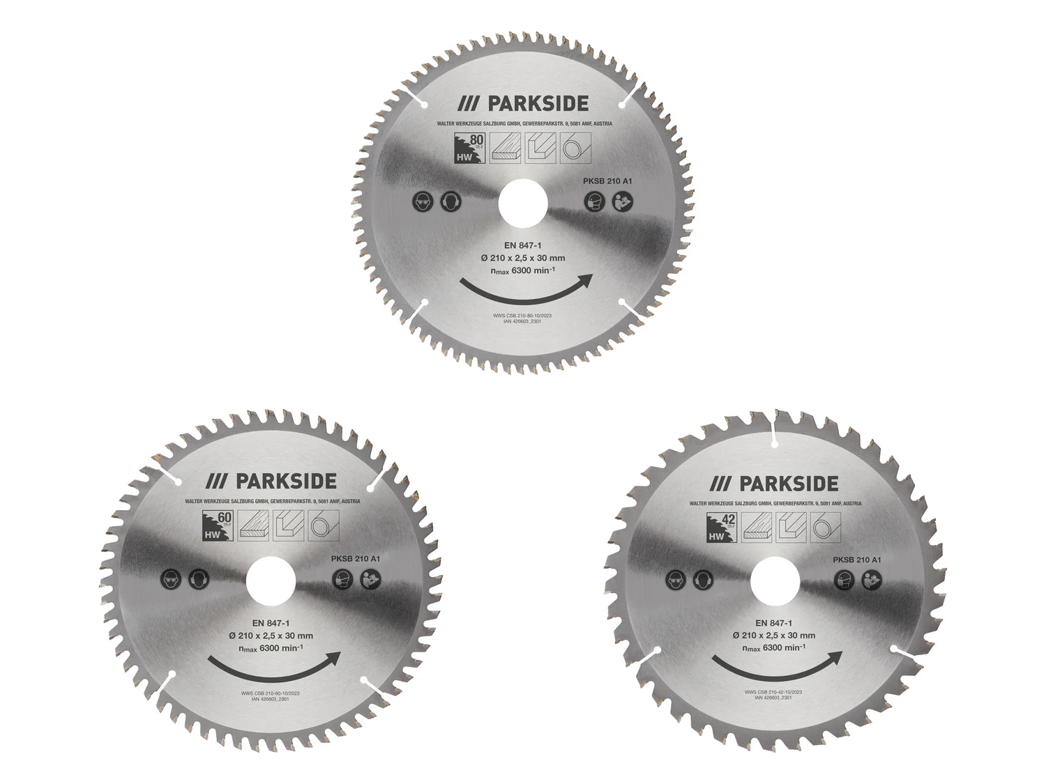 تیغه اره گرد PARKSIDE® PKSB 21048 A1، Ø 21 سانتی متر  (48دندانه)