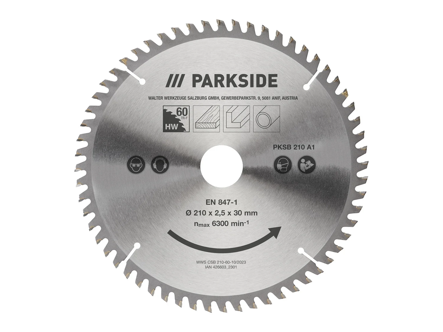 تیغه اره گرد PARKSIDE® PKSB 21048 A1، Ø 21 سانتی متر  (48دندانه)