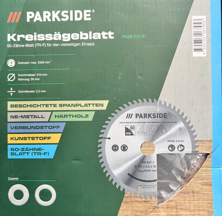 تیغه اره پارکساید 210 میلی متری PKSB 210 B1 شصت دندانه